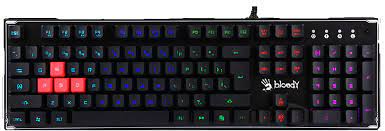 Bloody Wired RGB Gaming Keyboard, USB, Black,US Arabic Layout